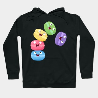 Cute funny macaroons cartoon illustration Hoodie